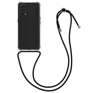 Husa Kwmobile pentru OPPO Find X3 Lite, Silicon, Transparent/Negru, 57264.01 - Img 1