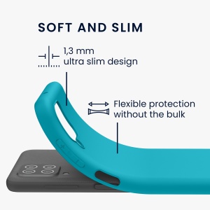 Husa Kwmobile pentru Samsung Galaxy A12, Albastru deschis, Silicon, KWM000012BL060C - Img 6