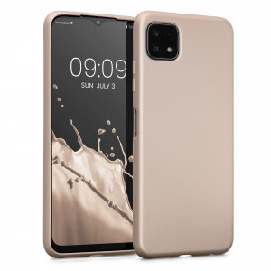 Husa Kwmobile pentru Samsung Galaxy A22 5G, Silicon, Auriu, 55247.66 - Img 1