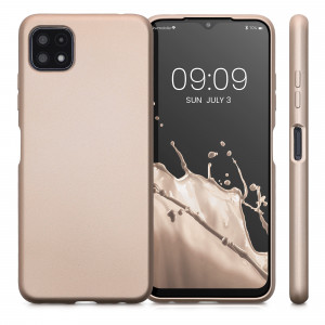 Husa Kwmobile pentru Samsung Galaxy A22 5G, Silicon, Auriu, 55247.66 - Img 2
