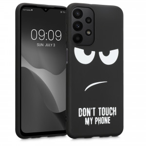 Husa Kwmobile pentru Samsung Galaxy A23, Silicon, Negru/Alb, 58242.01 - Img 1