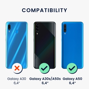 Husa Kwmobile pentru Samsung Galaxy A50, Albastru inchis, Silicon, KWM000009SZ021C - Img 6