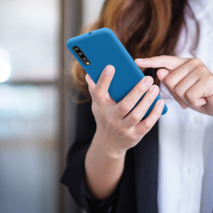 Husa kwmobile pentru Samsung Galaxy A50, Silicon, Albastru, 48715.228 - Img 8