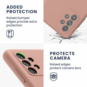 Husa Kwmobile pentru Samsung Galaxy A52/Galaxy A52 5G/Galaxy A52s 5G, Silicon, Rose Gold, 54347.237 - Img 4