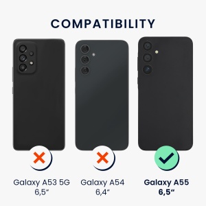 Husa Kwmobile pentru Samsung Galaxy A55, Negru, Piele ecologica, KWM000021OP001C - Img 5