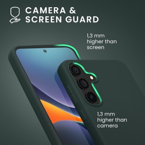 Husa Kwmobile pentru Samsung Galaxy A55, Verde inchis, Silicon, KWM000021MG008C - Img 6