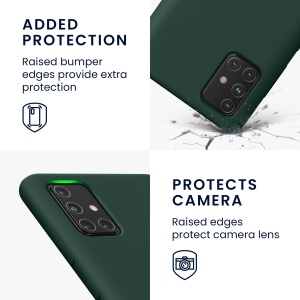 Husa Kwmobile pentru Samsung Galaxy A71, Verde inchis, Silicon, 51209.169 - Img 4