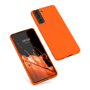 Husa Kwmobile pentru Samsung Galaxy S21, Portocaliu, Silicon, KWM000012BS040C - Img 2