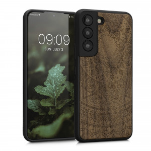 Husa Kwmobile pentru Samsung Galaxy S22, Lemn, Maro, 58306.03 - Img 1