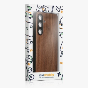 Husa Kwmobile pentru Samsung Galaxy S24 FE, Maro, Lemn/Silicon, KWM000021WK001C - Img 6