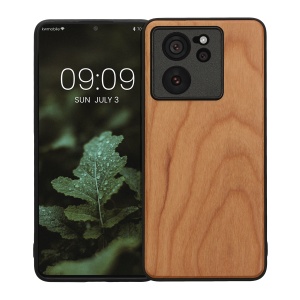 Husa Kwmobile pentru Xiaomi 13T/13T Pro, Maro, Lemn/Silicon, KWM000020IQ003C - Img 2