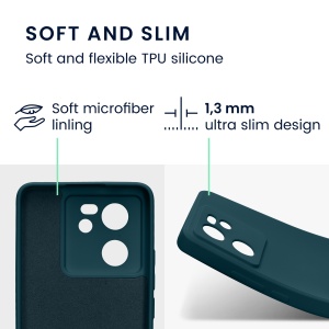 Husa Kwmobile pentru Xiaomi 13T/13T Pro, Verde, Silicon, KWM000020IU004C - Img 5