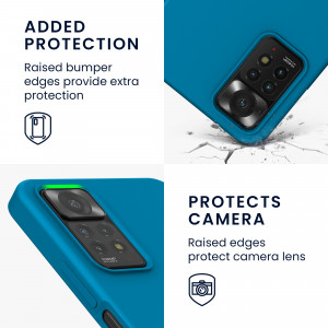 Husa Kwmobile pentru Xiaomi Redmi Note 11 Pro/Redmi Note 11 Pro 5G, Silicon, Albastru, 57373.224 - Img 4