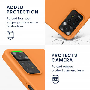 Husa Kwmobile pentru Xiaomi Redmi Note 11 Pro/Redmi Note 11 Pro 5G, Silicon, Portocaliu, 57373.150 - Img 4
