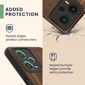 Husa Kwmobile pentru Xiaomi Redmi Note 12 Pro 5G, Maro/Albastru, Lemn, KWM000018BW004C - Img 3