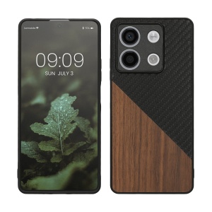 Husa Kwmobile pentru Xiaomi Redmi Note 13, Maro/Negru, Lemn, KWM000020NH001C - Img 1