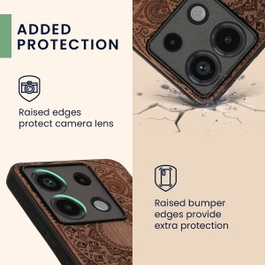 Husa Kwmobile pentru Xiaomi Redmi Note 13 Pro 5G, Maro, Lemn/Silicon, KWM000020MN005C - Img 4