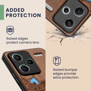 Husa Kwmobile pentru Xiaomi Redmi Note 13 Pro Plus 5G, Maro, Lemn/Silicon, KWM000020KL005C - Img 4