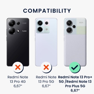 Husa Kwmobile pentru Xiaomi Redmi Note 13 Pro Plus 5G, Negru/Alb, Silicon, KWM000020NR002C - Img 5
