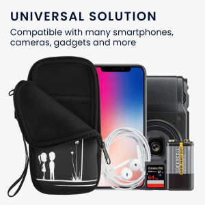 Husa Kwmobile Universala XXL - 7", Neopren, Negru/Alb, 30226.5.06 - Img 4