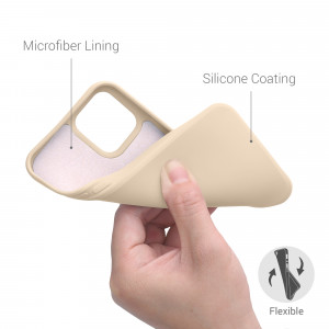 Husa pentru Apple iPhone 12 / iPhone 12 Pro, Silicon, Crem, 53844.154 - Img 4