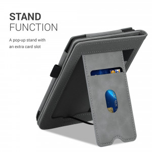 Husa pentru PocketBook Touch Lux 5 / Touch Lux 4 / Touch HD 3, Piele ecologica, Gri, kwmobile, 54817.02 - Img 5