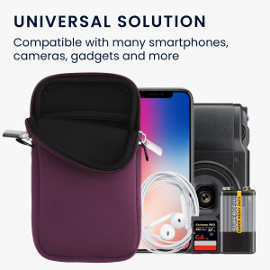 Husa Universala Kwmobile marime L - 6,5 inch, Neopren, Violet, 58700.3.114 - Img 5