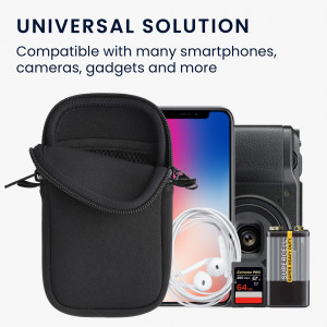 Husa Universala Kwmobile marime M - 5,5 inch, Neopren, Negru, 58700.2.01 - Img 5
