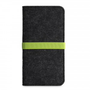 Husa Universala Kwmobile marime XL - 6,8 inch, Microfibra, Gri/Verde, 58046.03 - Img 2