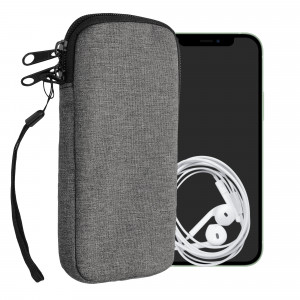 Husa Universala Kwmobile marime XL - 6,8 inch, Textil, Gri, 58228.4.19 - Img 1