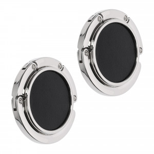 Set 2 Carlige de masa pentru genti, Kwmobile, Negru/Argintiu, Zinc, 57307.01 - Img 1
