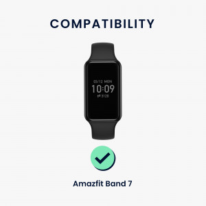 Set 2 curele kwmobile pentru Amazfit Band 7, Silicon, Negru/Albastru, 60111.01 - Img 5