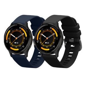 Set 2 Curele Kwmobile pentru Garmin Venu 3, Negru/Albastru inchis, Silicon, KWM0000254F001C - Img 1