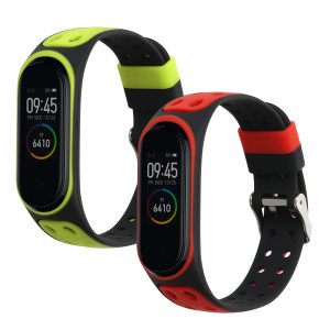 Set 2 Curele Kwmobile pentru Xiaomi Mi Band 4, Rosu/Verde, Silicon, 58889.04 - Img 2