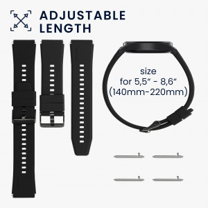 Set 2 Curele Kwmobile pentru Xiaomi Mi Watch Color Sport/S1 Active, Portocaliu/Negru, Silicon, 58971.04 - Img 7