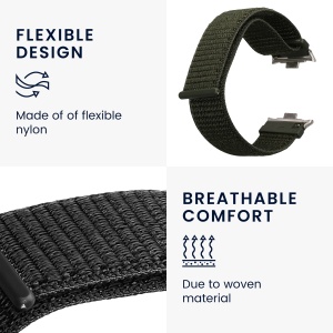Set 2 Curele Kwmobile pentru Xiaomi Redmi Watch 4 / Band 8 Pro, Negru/Verde inchis, Nylon, KWM000025BE002C - Img 3