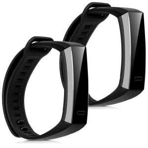 Set 2 Curele pentru Huawei Band 2 / Band 2 Pro, kwmobile, Silicon, Negru, 43318.47 - Img 1