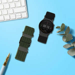 Set 2 curele pentru Xiaomi Mi Watch Color Sport/Watch S1 Active, Kwmobile, Negru/Verde, Nylon, 59518.01 - Img 3