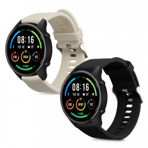 Set 2 curele pentru Xiaomi Mi Watch/Mi Watch Color Sport, Kwmobile, Negru/Bej, Silicon, 58466.02 - Img 2