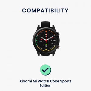 Set 2 curele pentru Xiaomi Mi Watch/Mi Watch Color Sport, Kwmobile, Negru/Albastru, Silicon, 58466.01 - Img 6
