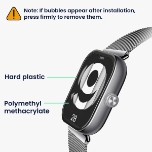 Set 2 Folii de protectie Kwmobile pentru Xiaomi Redmi Watch 4, Transparent/Negru, Polimer, KWM000025BC001C - Img 5