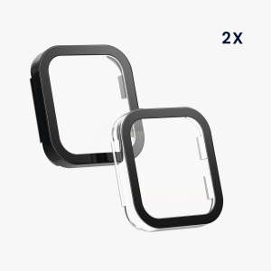 Set 2 Huse Kwmobile cu sticla securizata pentru Xiaomi Redmi Watch 4, Transparent/Negru, Plastic, KWM000025BG002C - Img 5