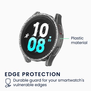 Set 2 Huse Kwmobile pentru Samsung Galaxy Watch 5, Transparent/Negru, Plastic, KWM000024ZL002C - Img 4
