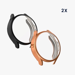 Set 2 Huse Kwmobile pentru Samsung Galaxy Watch 6, Negru/Auriu, Silicon, KWM000024TG004C - Img 5