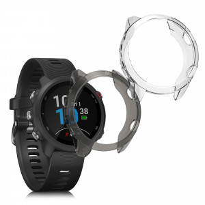 Set 2 huse pentru Garmin Forerunner 245/Forerunner 245 Music, Kwmobile, Negru/Transparent, Silicon, 58177.02 - Img 1