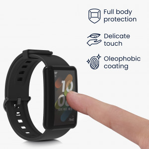 Set 2 Huse pentru Huawei Band 7/Band 6/Honor Band 6, Kwmobile, Negru/Transparent, Silicon, 58915.01 - Img 4