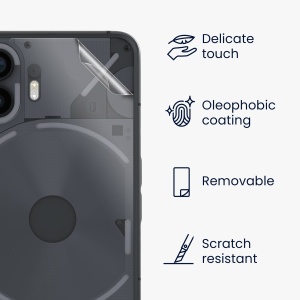 Set 3 Folii de protectie Kwmobile pentru Nothing Phone (2), Transparent, Plastic, KWM0000204A002C - Img 8
