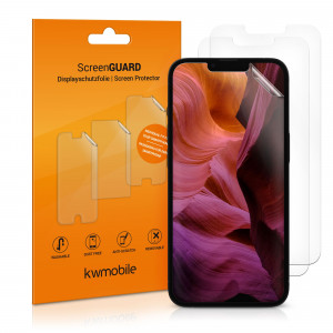 Set 3 Folii de protectie pentru Apple iPhone 13 Pro, kwmobile, Fata, Transparenta, 56421.1 - Img 1