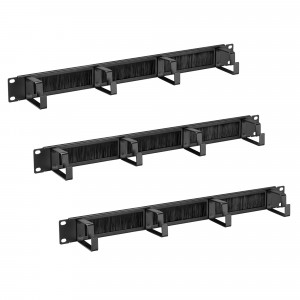 Set 3 Organizatoare pentru cabluri 1U 19", Kwmobile, Gri, Otel, 54407.03.01 - Img 2
