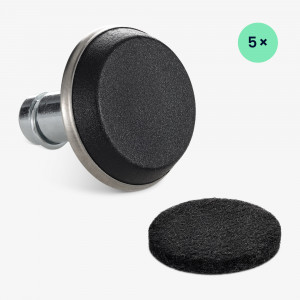 Set 5 Picioare pentru scaun de birou tija 10 mm, Kwmobile, Argintiu/Negru, Otel, 56093.05 - Img 6